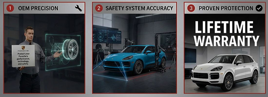 Porsche-showing-ADAS-and-Lifetime-Warranty-on-Certified-Repairs-Aliotos-Auto-Body-San-Francisco